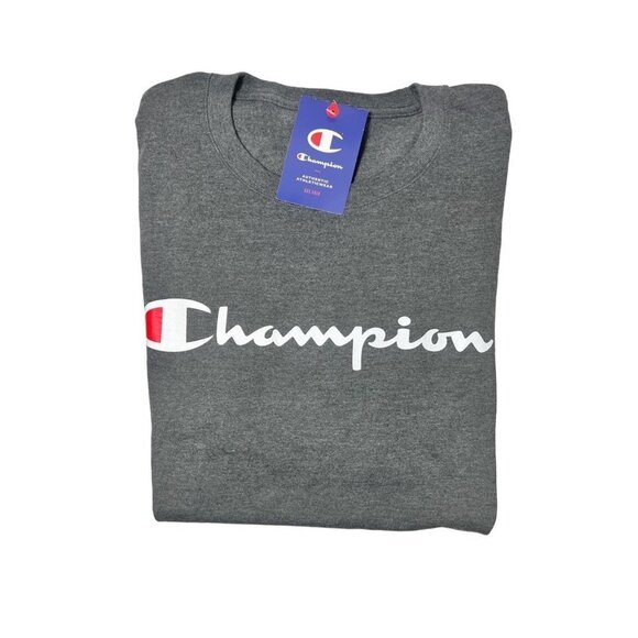 Champion Mens Gray Graphic Tee Logo Short Sleeve T Shirt Sz L New - Picture 4 of 8